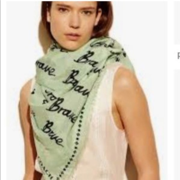 Coach Seafoam Green BRAVE Large Scarf - Picture 1 of 2